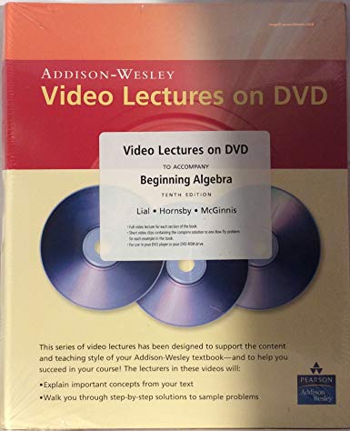 Video Lectures On DVD To Accompany Beginning Algebra 10th 9-Disc Set