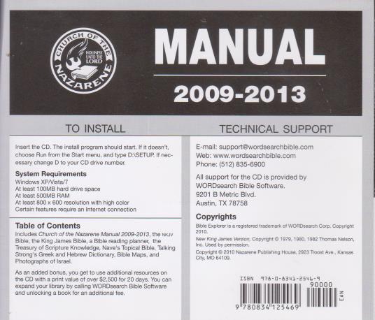 Bible Explorer: Church Of The Nazarene Manual 2009-2013