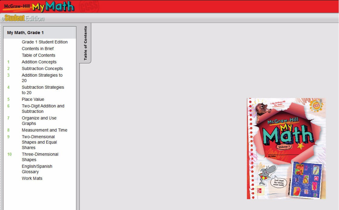 McGraw-Hill My Math: eStudent Edition Grade 1