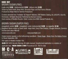 Mos Def: Brown Sugar: Fine & Super Fine Promo