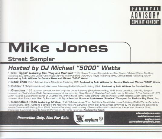 Mike Jones: Street Sampler Hosted By DJ Michael 5000 Watts Promo