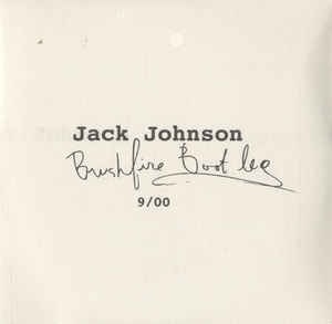 Jack Johnson: Brushfire 9/00 Promo w/ Artwork