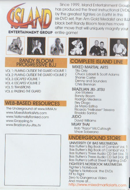 Randy Bloom: Progressive BJJ Instructional DVDs Volumes 1-7 7-Disc Set ...