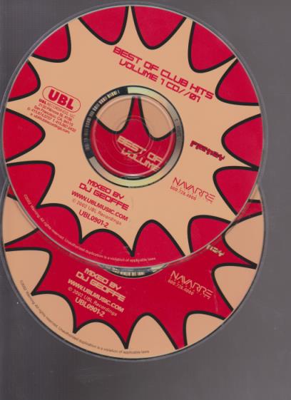 Best Of Club Hits: DJ Geoffe Volume 1 2-Disc Set w/ No Artwork