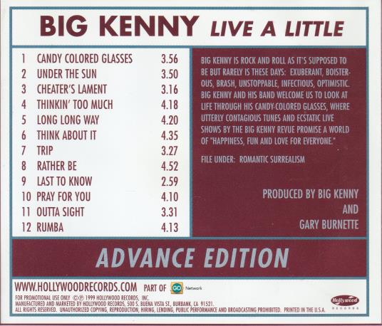 Big Kenny: Live A Little Advance Promo
