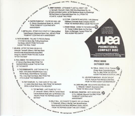 WEA October 1990 Volume 68 Promo