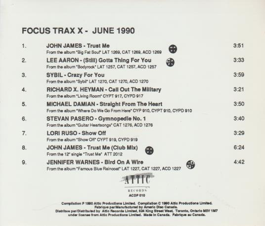 Focus Traxx: June 1990 Promo