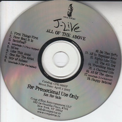 J-Live: All Of The Above Advance Promo