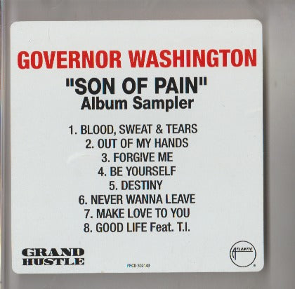 Governor Washington: Son Of Pain: Album Sampler Promo w/ Artwork