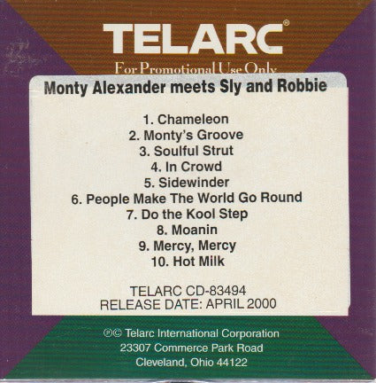 Monty Alexander Meets Sly & Robbie Advance Promo w/ Artwork