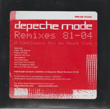 Depeche Mode: Remixes 81-04: A Continuous Mix By Mount Sims Promo w/ Artwork
