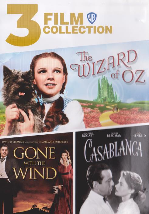The Wizard Of Oz / Gone With The Wind / Casablanca 3 Film Collection 4-Disc Set