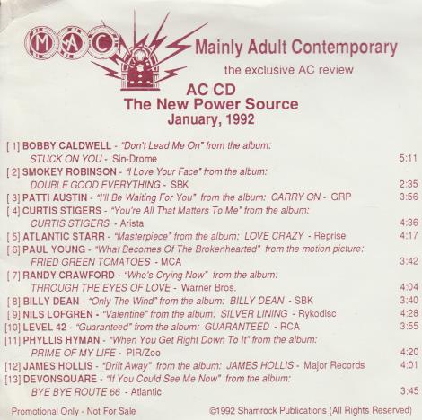 The MAC Report: AC CD: The New Power Source January, 1992 Promo w/ Artwork