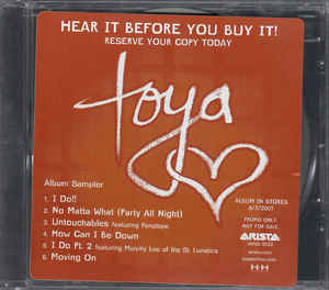 Toya: Album Sampler Promo w/ Artwork