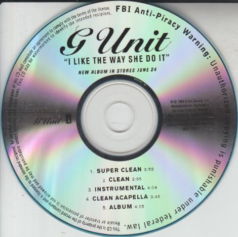 G Unit: I Like The Way She Do It  CDr Promo