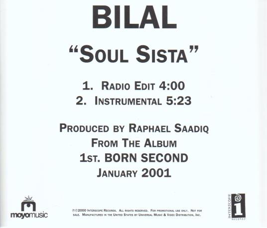 Bilal: Soul Sista Promo