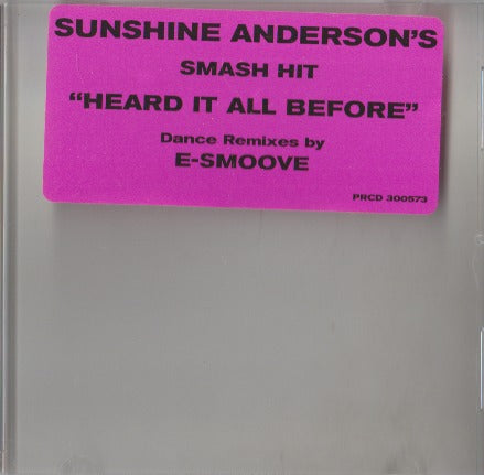 Sunshine Anderson: Heard It All Before: Dance Remixes By E-Smooth Promo w/ Artwork