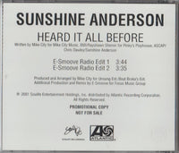 Sunshine Anderson: Heard It All Before: Dance Remixes By E-Smooth Promo w/ Artwork
