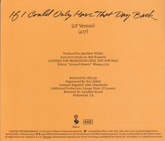 Howard Hewett: If I Could Only Have That Day Back Promo