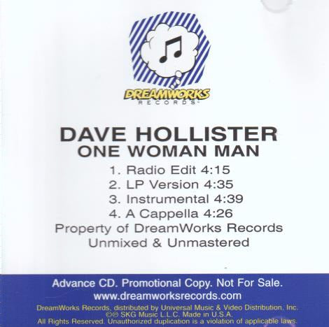 Dave Hollister: One Woman Man  Unmixed & Unmastered Promo w/ Artwork