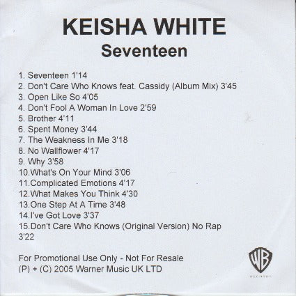 Keisha White: Seventeen Promo w/ Artwork