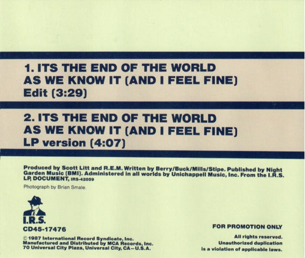 R.E.M.: Its The End Of The World As We Know It Promo