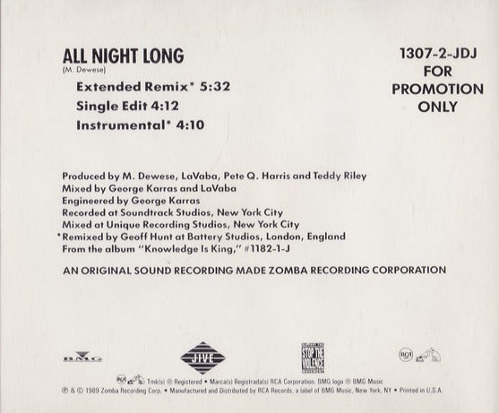 Kool Moe Dee: All Night Long Promo