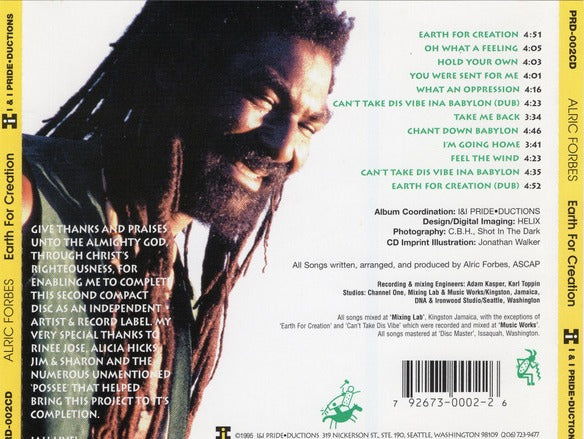 Alric Forbes: Earth For Creation w/ Back Artwork