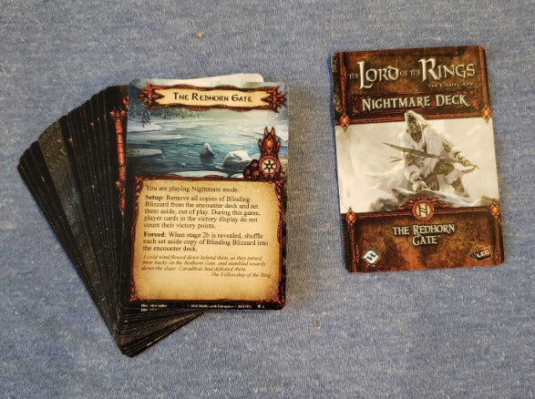 The Lord Of The Rings: The Card Game: The Redhorn Gate Nightmare Deck w/ No Box