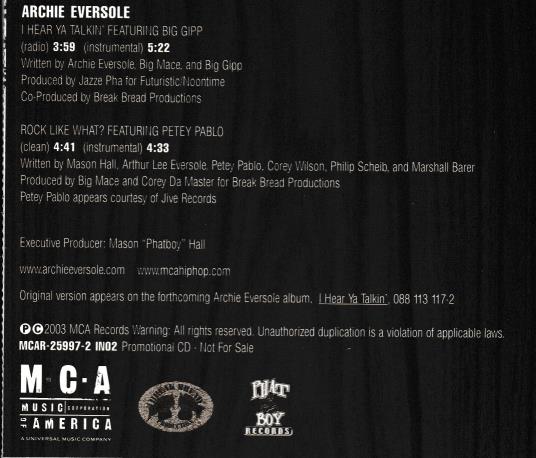 Archie Eversole: I Hear Ya Talkin' / Rock Like What? Promo – NeverDieMedia