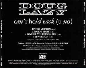 Doug Lazy: Can't Hold Back (U No) Promo