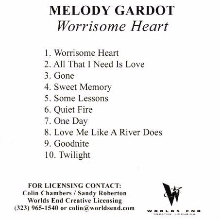 Melody Gardot: Worrisome Heart Promo w/ Artwork