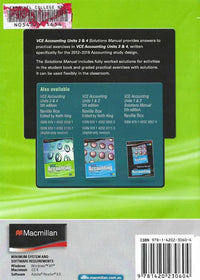 VCE Accounting: Solutions Manual Units 3 & 4 5th Edition