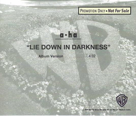 A-ha: Lie Down In Darkness Promo w/ Back Artwork