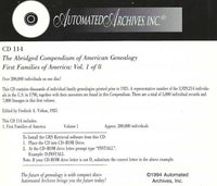 GRS: First Families Of America Volume 1 #114