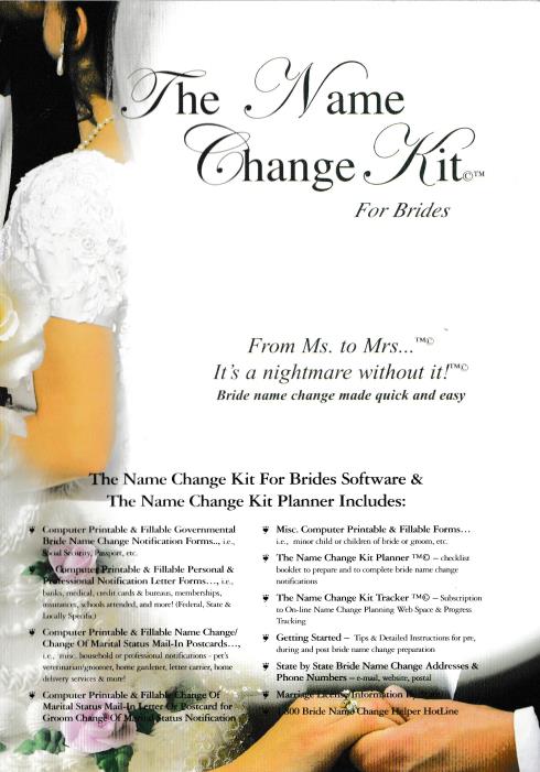 Marriage Name Change - The Official Bride Name Change Kit 