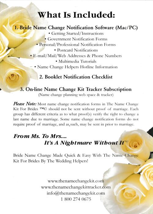 The Name Change Kit For Brides – NeverDieMedia