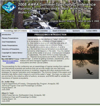 Proceedings Of The American Water Resources Association 2008 Summer Specialty Conference: Riparian