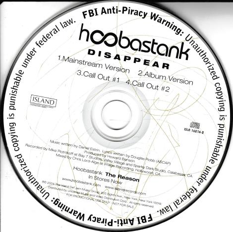 Hoobastank: Disappear ISLR 16214 Promo
