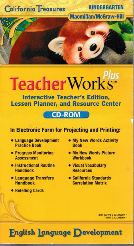 California Treasures: TeacherWorks Plus Kindergarten