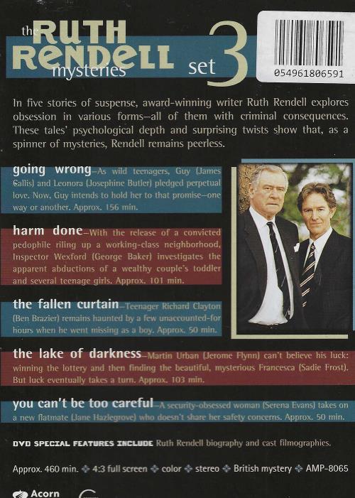 The Ruth Rendell Mysteries Set 3 3-Disc Set – NeverDieMedia