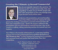 What Message Are You Sending? Creating The Ultimate 15-Second Commercial 2-Disc Set