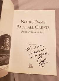 Notre Dame Baseball Greats: From Anson To Yaz Signed