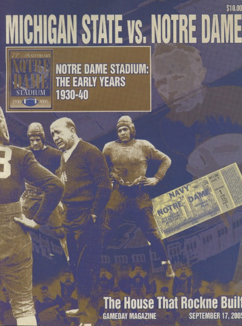 Notre Dame Official Program: Michigan State Vs. Notre Dame: September 17, 2005