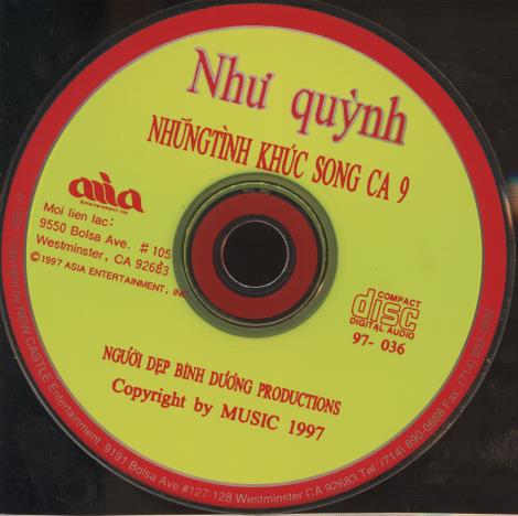 Nhu Quynh: Tinh Khuc Song Ca 9 w/ Back Artwork