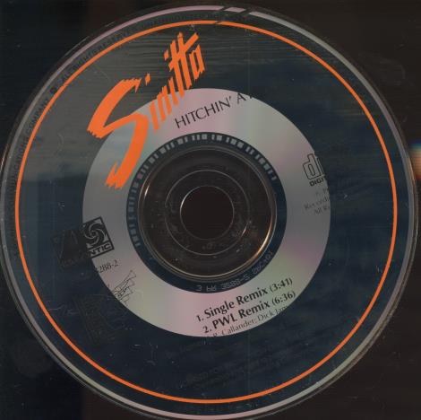 Sinitta: Hitchin' A Ride Promo w/ Back Artwork