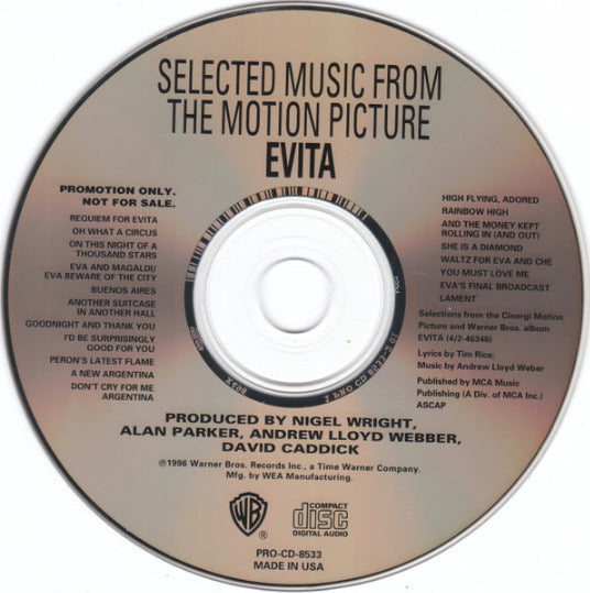 Selected Music From The Motion Picture: Evita Promo