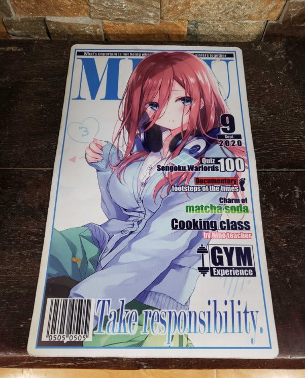 Playmat: The Quintessential Quintuplets Card Game: Miku Nakano Sept 9 2020