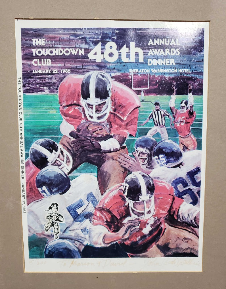 The Touchdown Club: 48th Annual Awards Dinner Sheet Signed 8/200