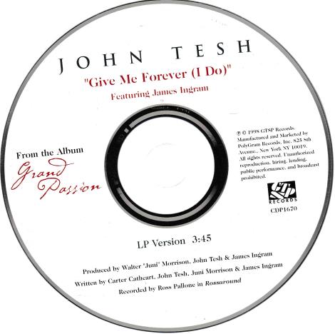 John Tesh: Give Me Forever CDP1670 Promo